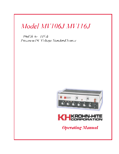 MV106J-116J Manual