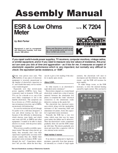 k7204 - ESR & Low Ohms Meter