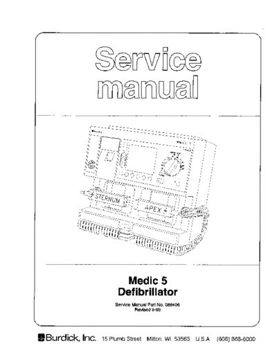 Burdick Medic 5 Defibrillator - Service manual