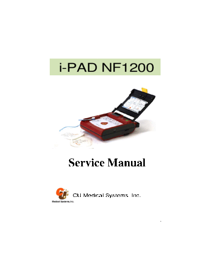 CU i-PAD NF1200 AED - Service manual