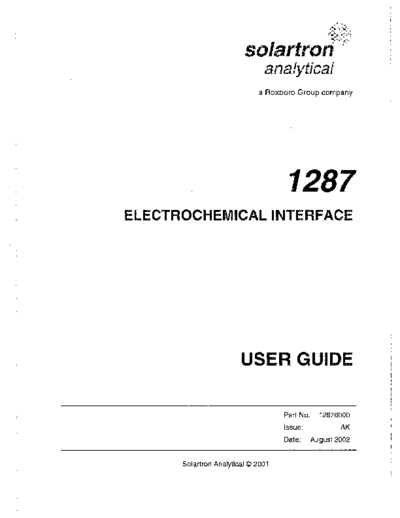 SOLARTRON 1287 Users Guide