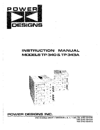 POWER DESIGNS TB343A Instruction