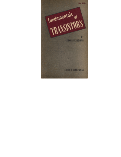 Fundamentals of transistors - Krugman - 1954