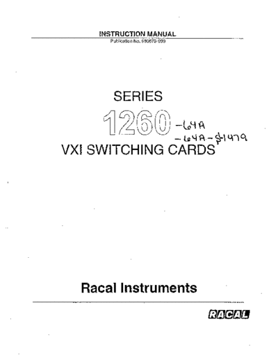 RACAL 1260 Series Instruction