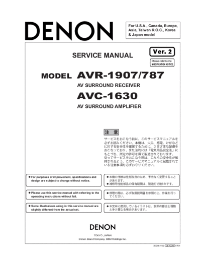 Denon AVR-1907 Service V02
