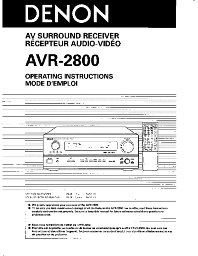 AVR-2800 MANUAL