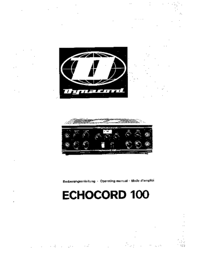 Echocord 100 - operating manual