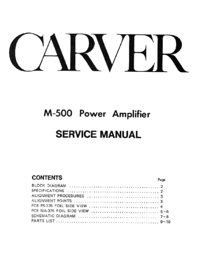 hfe_carver_m-500_service