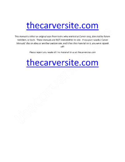 Carver pm700-950 owner manual