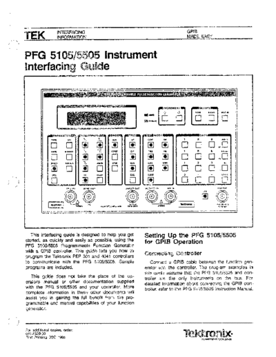 TEK PFG 5105_252C 5505 Instrument Interfacing Guide