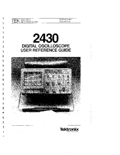 TEK 2430 Digital Oscilloscope User Reference Guide