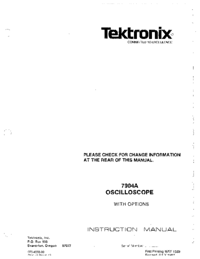 TEK 7904A Instruction