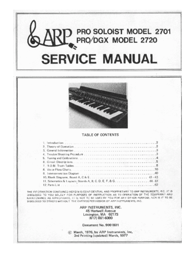 ARP Pro Soloist & Pro DGX Service Manual