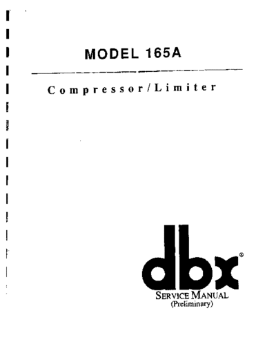 165A Service Manual