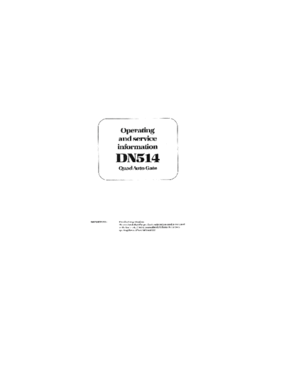 DN514 Manual