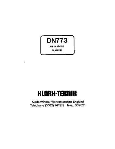 DN773 User Manual