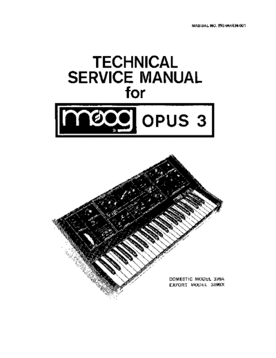 Moog Opus 3 Service Manual