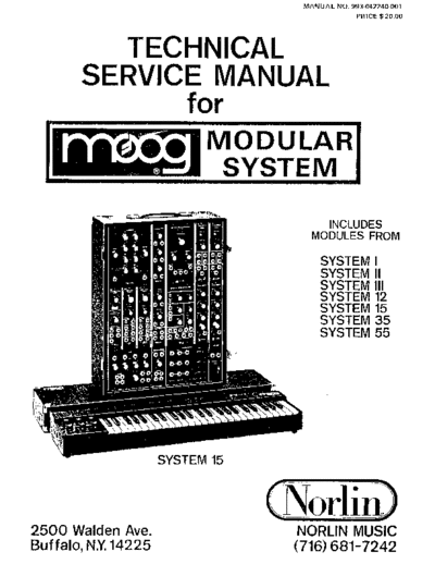 Moog Modular System Service Manual