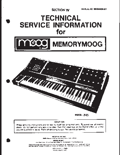 Moog Memorymoog Service Manual
