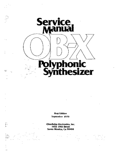 Oberheim OB-X Service Manual
