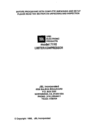 JBL-7110 manual