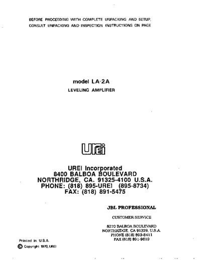 UREI-LA-2A manual