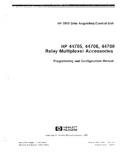 HP 3852 SAME AS 44705_252C 06_252C 08 Programming & Configuration
