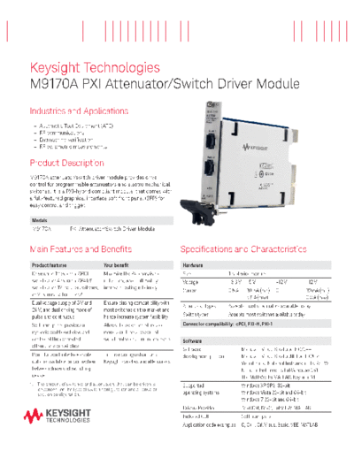 5991-0053EN M9170A PXI Attenuator Switch Driver Module - Flyer c20140829 [2]