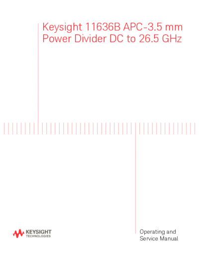 11636-90001 Operating Note for the 11636B Power Divider DC to 26.5 GHz (Feb85) c20140801 [200]