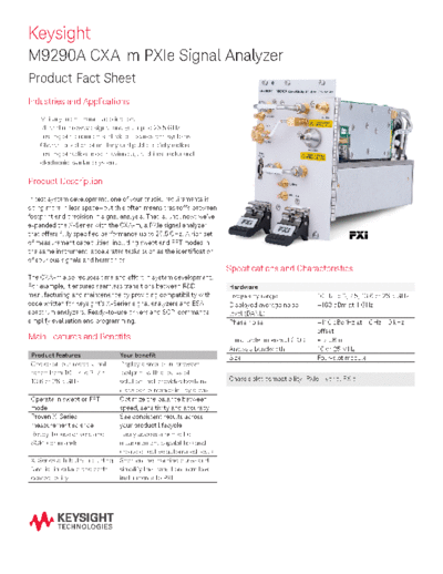 5992-0044EN M9290A CXA-m PXIe Signal Analyzer - Product Fact Sheet c20140902 [2]