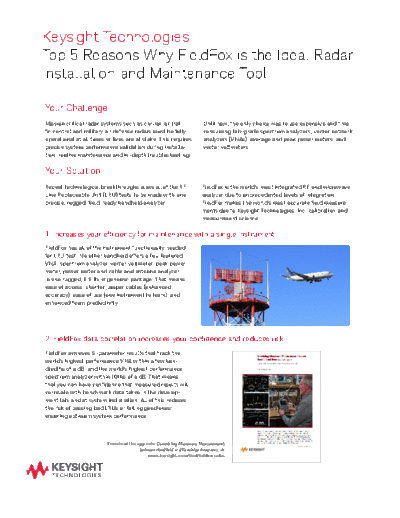 5991-4103EN Top 5 Reasons Why FieldFox is the Ideal Radar Installation and Maintenance Tool - Flyer c20141003 [2]