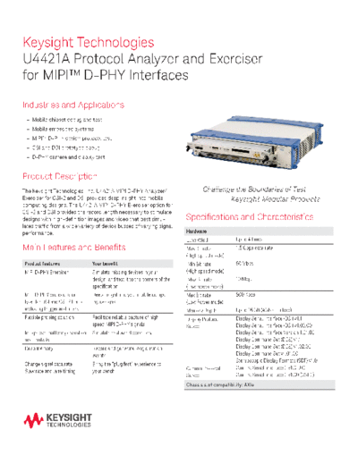 5991-1243EN U4421A Protocol Analyzer and Exerciser for MIPI D-PHY Interfaces - Flyer c20140908 [2]