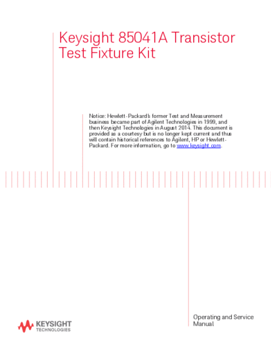 85041-90001 85041A Transistor Test Fixture Kit [1]
