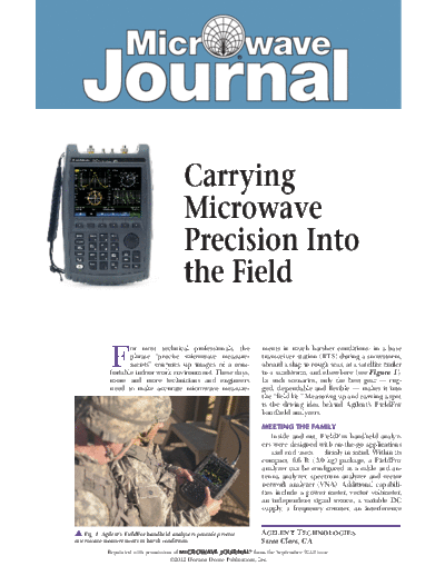 Carrying Microwave Precision Into the Field - Article Reprint 5991-1293EN c20121023 [3]