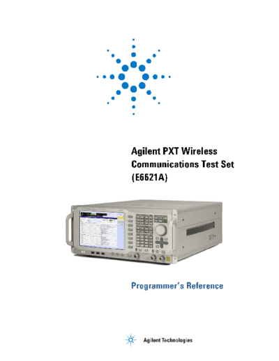 E6621-90007 PXT Wireless Communications Test Set (E6621A) Programmer_2527s Reference [180]