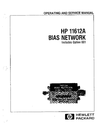 HP 11612A Operating & Service