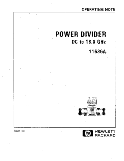 HP 11636A Operating Note