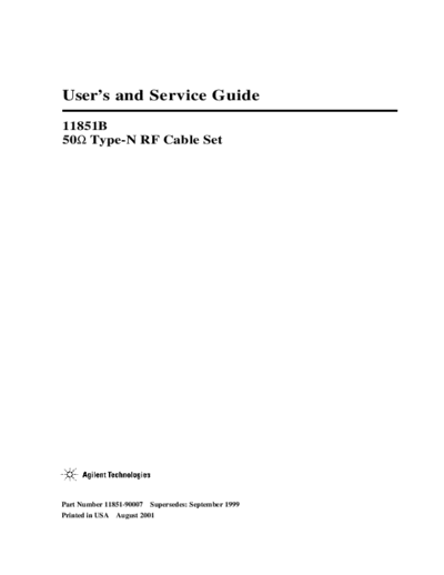 HP 11851B User & Service