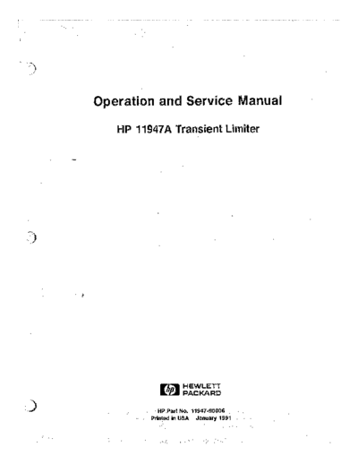 HP 11947 Operations & Service