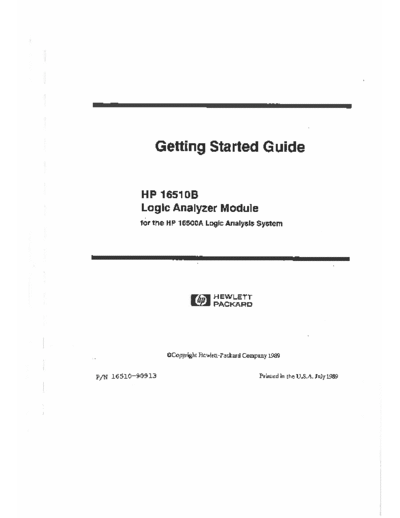 HP 16510B Getting Started Guide