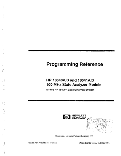 HP 16540A_252C D 16541A_252C D Programming