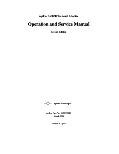 HP 16085B Operation & Service