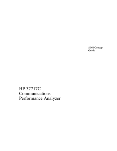 HP 37717C SDH Concept Guide