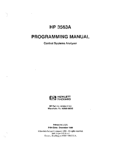 HP 3563A Programming
