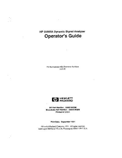 HP 35665A Operator 1991
