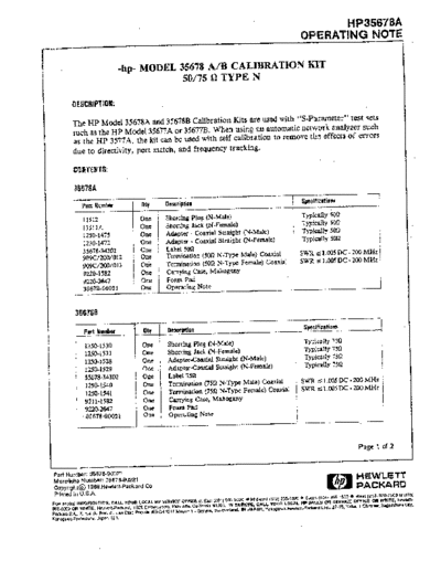 HP 35678A_252C B Operating Note
