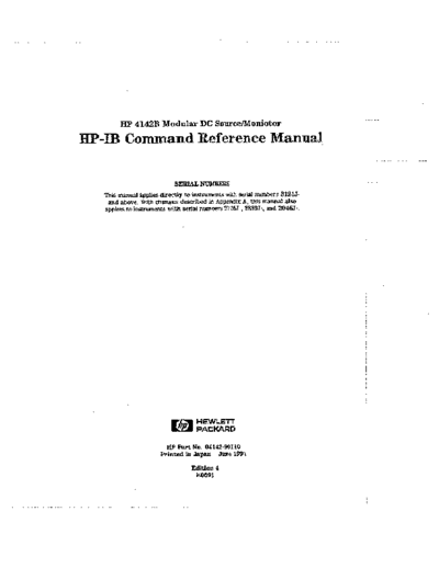 HP 4142B HP-IB Command Reference
