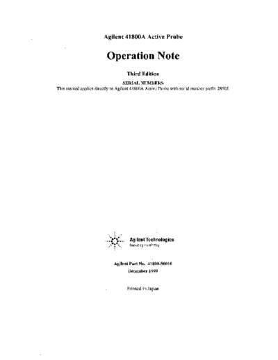 HP 41800A Operation Note