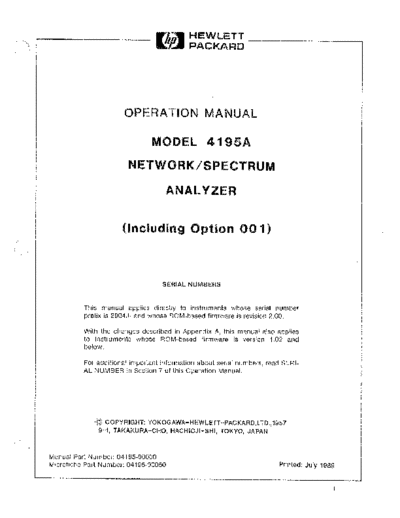 HP 4195A Operation