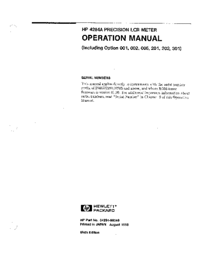 HP 4284A Operation